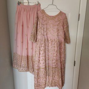 Pink Lengha with Sequin work